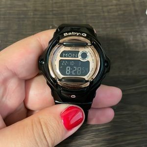 Black and Rose Gold Baby G Gshock Watch great condition